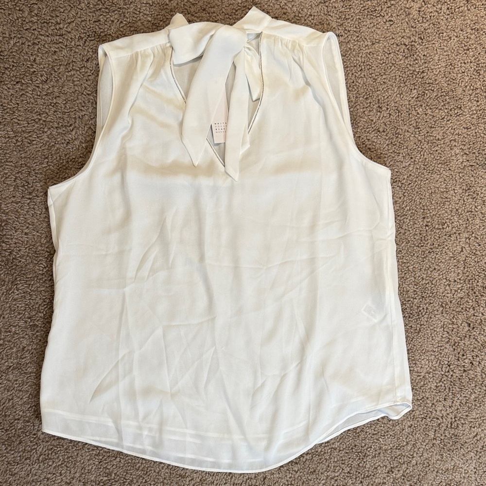 White House Black Market Ivory Sleeveless Blouse